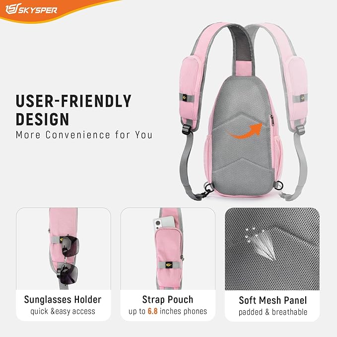 SKYSPER Sling Bag RFID Cross Body Bag Recycled Crossbody Backpack Travel Daypack