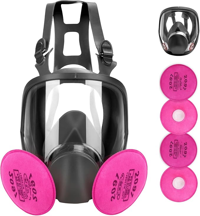 Gas Masks Survival Nuclear and Chemical, Full Face Gas Mask with Activated Carbon Filter