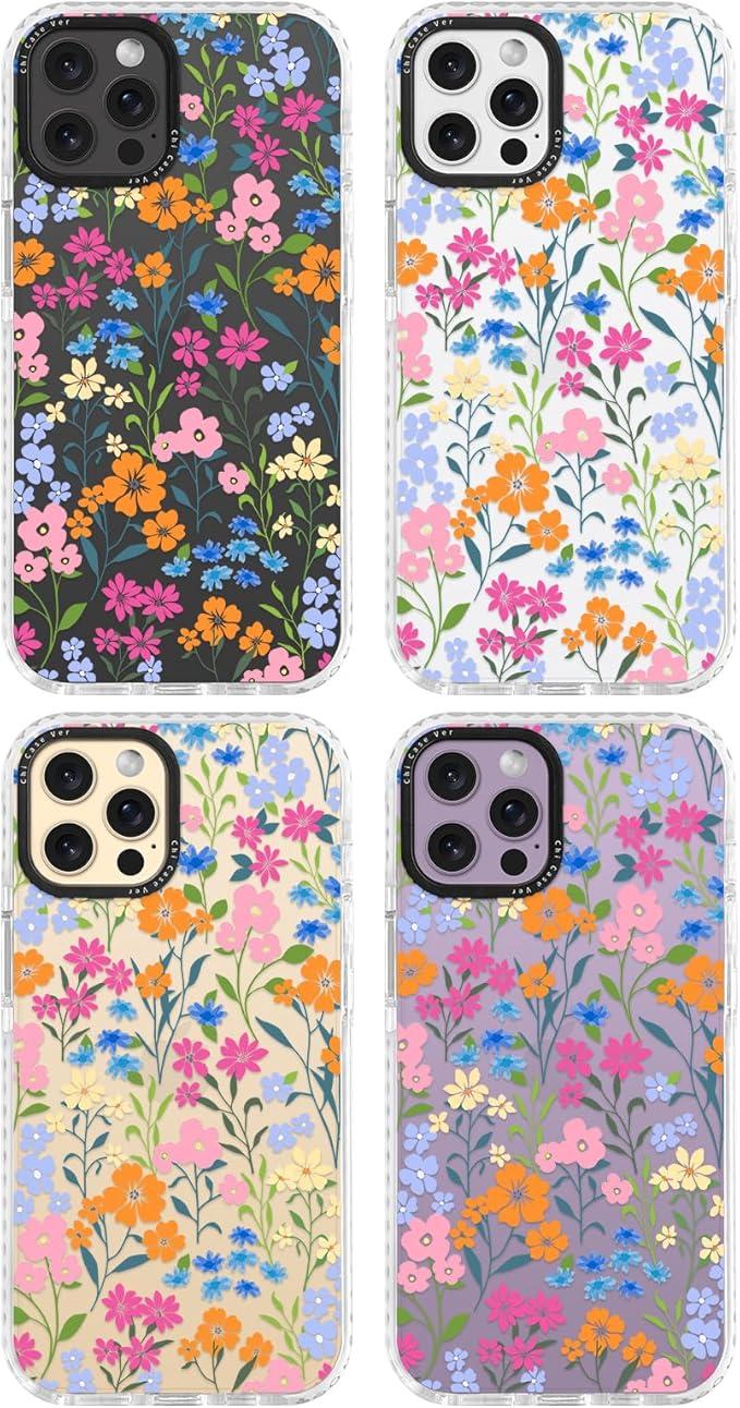 for iPhone 14 Pro Max Case, Vibrant Garden Floral Pattern, Military-Grade Drop Protection, Cute Soft Slim TPU Protective Cover with Camera Lens Protection for Women & Girls