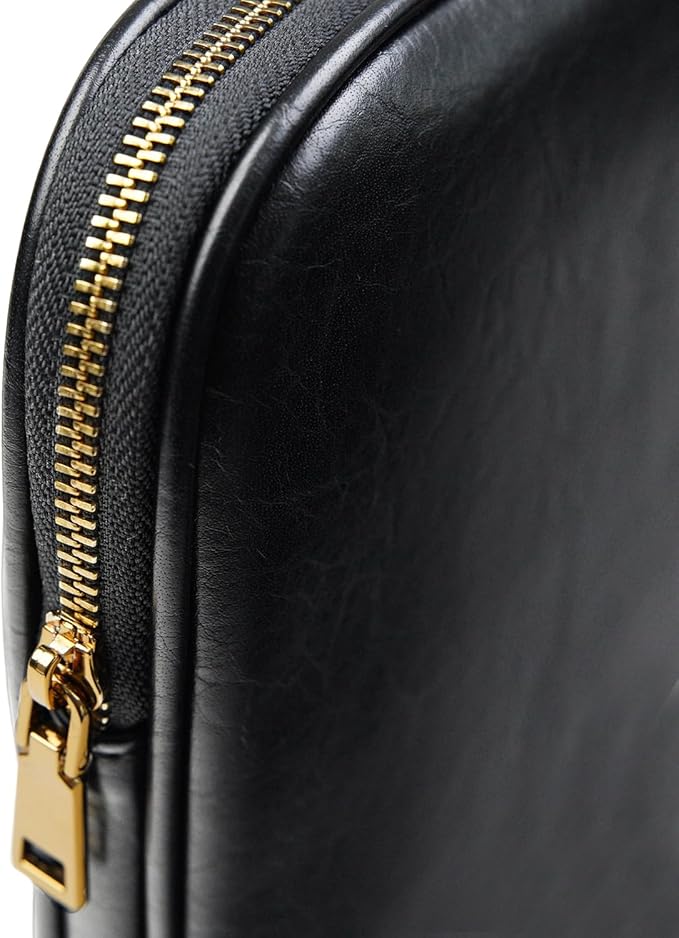 PU Leather Padded Laptop Sleeve Bag 13Inch Compatible with 2024 MacBook Air 13.6 A3113 M3 A2681,New MacBook Pro 13 M2 A2686 with Charger Pouch Color Black