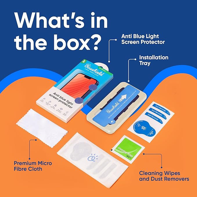 Ocushield Anti Blue Light Tempered Glass Screen Protector for iPhone 11 Pro Max | iPhone XS Max - Protect Your Eyes, Reduce Migraines & Improve Sleep