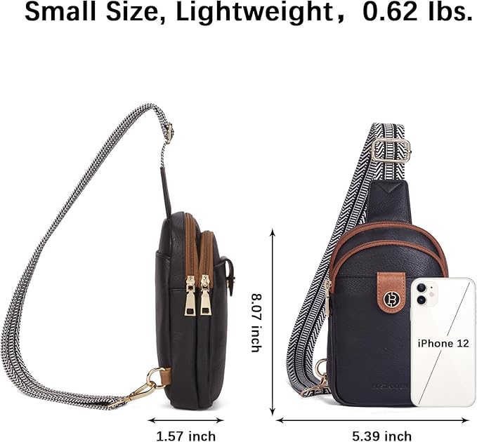 BOSTANTEN Small Sling Bag Crossbody Bags for Women Trendy Crossbody Purse Leather Chest Bag