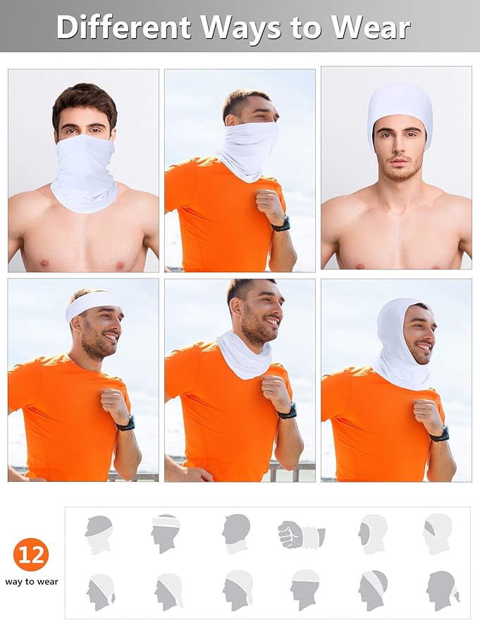 Geyoga Winter Face Mask for Men UV Protection Mask Sunscreen Breathable Windproof Neck Gaiters Scarf Fishing Cycling Running