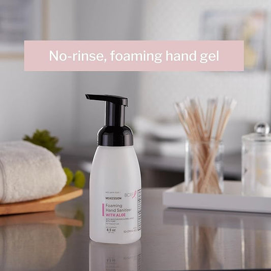 McKesson Foaming Hand Sanitizer with Aloe, 8 1/2 oz Pump Bottle [Pack of 24] - Bulk, 70% Ethyl Alcohol, Spring Water Scent, No-Rinse Foam with Vitamin E and Moisturizers