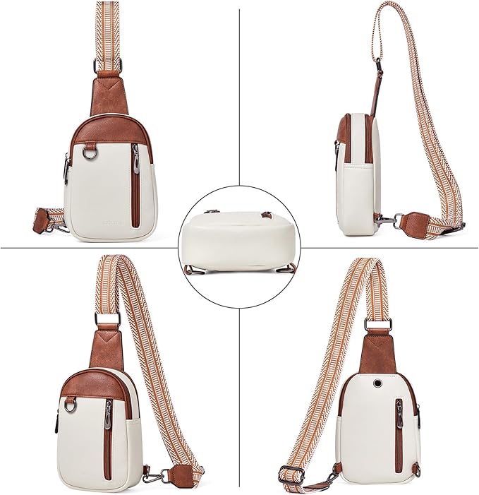 Womens Sling Bag Crossbody Bags for Women Vegan Leather Sling Backpack Daypack Fanny Pack Crossbody Purse Travel