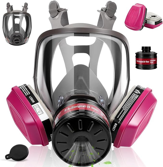 Respirator Mask, Reusable Face Respirators with Filters, Gas Masks Against Chemicals/Organic Vapor/Formaldehyde