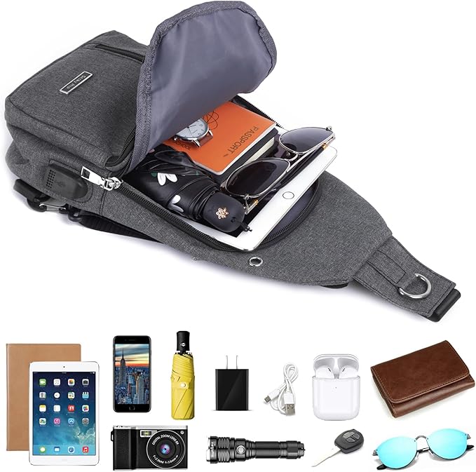 Seoky Rop Small Sling Bag Crossbody for Men Women One Strap Shoulder Cross Body Bag Sling Backpack for Travel