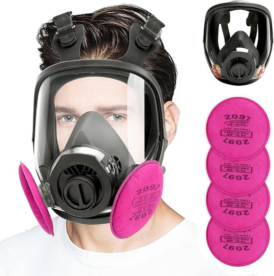 Gas Masks Survival Nuclear and Chemical, Full Face Gas Mask with Activated Carbon Filter