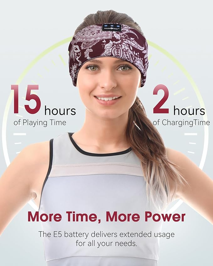 MUSICOZY Sleep Headphones Bluetooth Headband 5.4 Wireless Headband Headphones for Sleeping for Side Sleeper with Ultra-Thin HD Stero Speaker for Workout