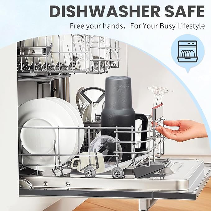 BENZZO 40 oz Tumbler with Handle and Straw Lid Travel Mugs Insulated for Hot and Cold Water Bottle Stainless Steel Coffee Cups