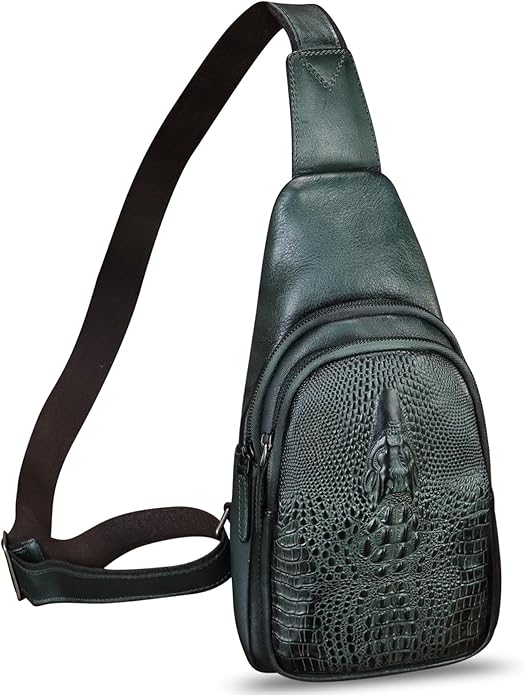 Genuine Leather Silng Bag for Women and Men Real Leather Sling Backpack Chest Purse Shoulder Crossbody Bag