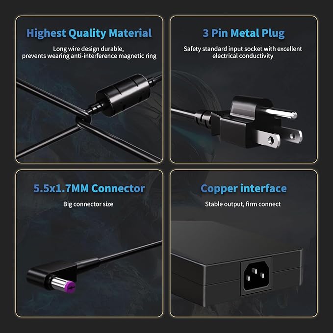 330W Laptop Charger for Acer Predator Helios 16 18 15 Series, PH18-71, PH18-71-94F1, PH18-71-76B3, PH18-71-940Q, Compatible with Acer Predator Triton Gaming Laptop Power Supply Adapter Cord