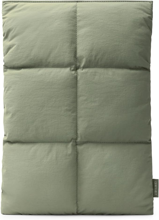 Comfyable Puffy Laptop Sleeve 13 Inch 14 Inch, Quilted Puffer Laptop Carrying Case, Pillow Case Compatible with MacBook Air M4 2025 M3 M2 M1, MacBook Pro M4 Pro/Max, Green