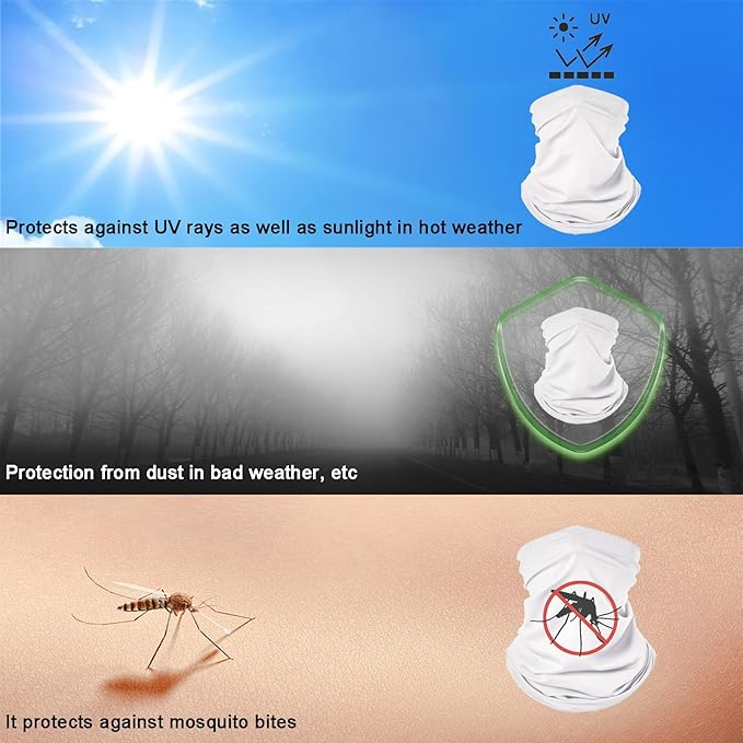 8 Pack Neck Gaiter Balaclava Gator Bandana Face Mask Cooling UV Protection Face Cover Neck Scarf for Men Women