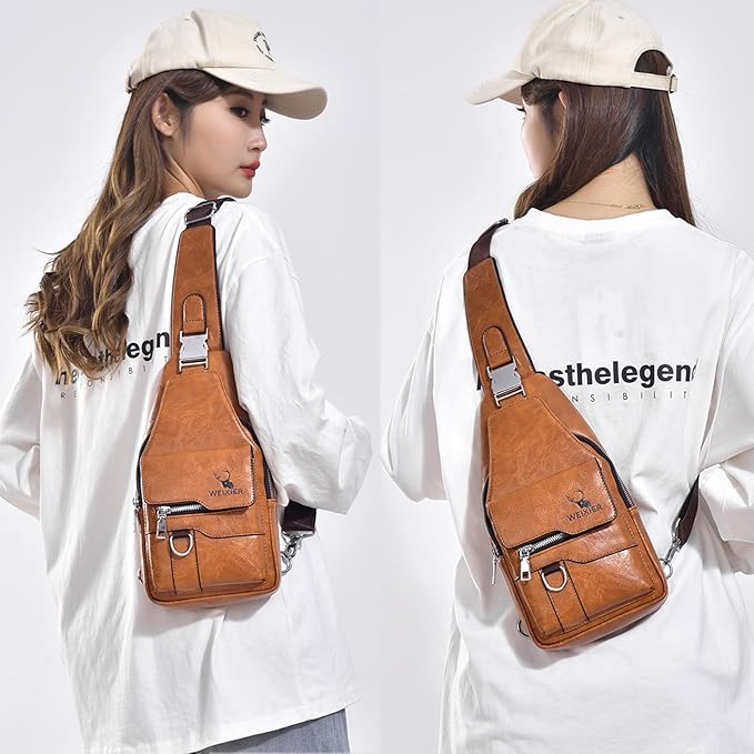 Sling Bag for Men Crossbody Chest Bag Over the Shoulder Purse Casual Sling Backpack for Travel Hiking Cycling