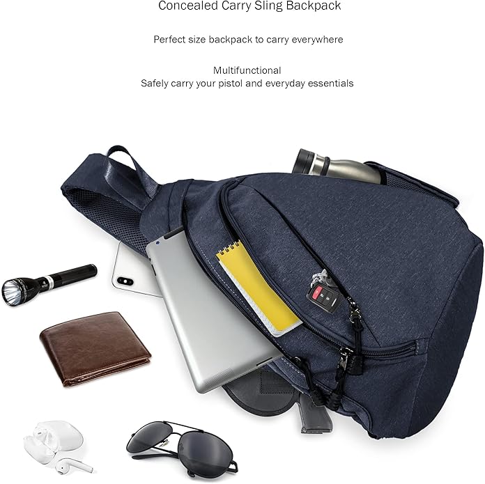 JESSIE & JAMES Peyton Crossbody Sling Backpack Concealed Carry Purse For Women Men Outdoor Chest Bag Shoulder Backpack
