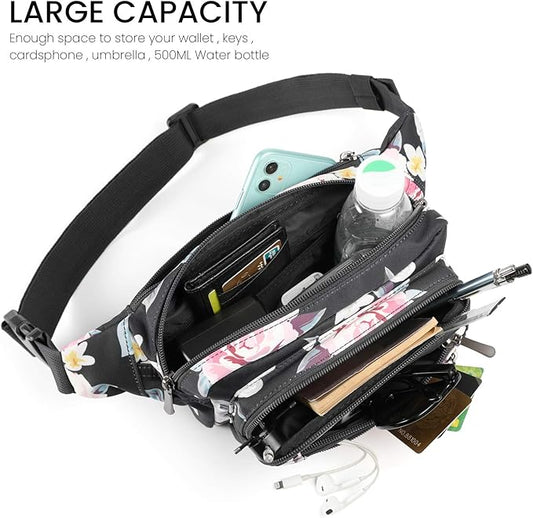 CXWMZY Fanny Packs For Women & Men Waist Pack Hip Bum Bag with Multi-Pockets Large Capacity Waterproof Casual Bum Bag for Disney Traveling Casual Cycling Running Hiking