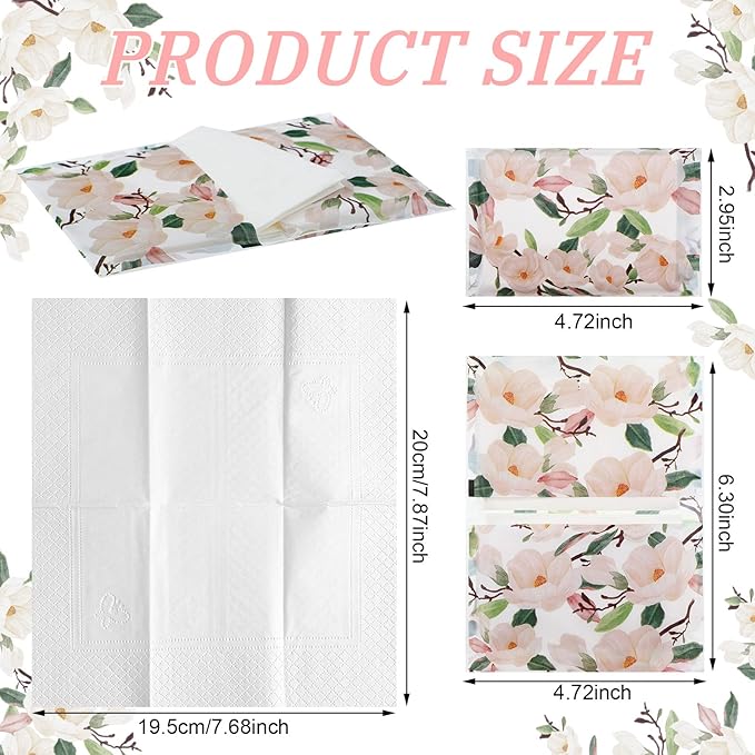 PerKoop 100 Packs Travel Size Tissues Disposable Pocket Facial Tissues Bulk for Travel Wedding Guest School Wallet Purse Home Supplies, 1000 Sheets 3 Ply(Magnolia)