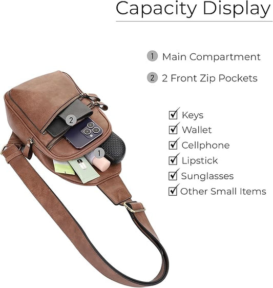 JESSIE & JAMES Jeannie Unisex Multi-Pocket Concealed Carry Sling Bag Crossbody Backpack Purse