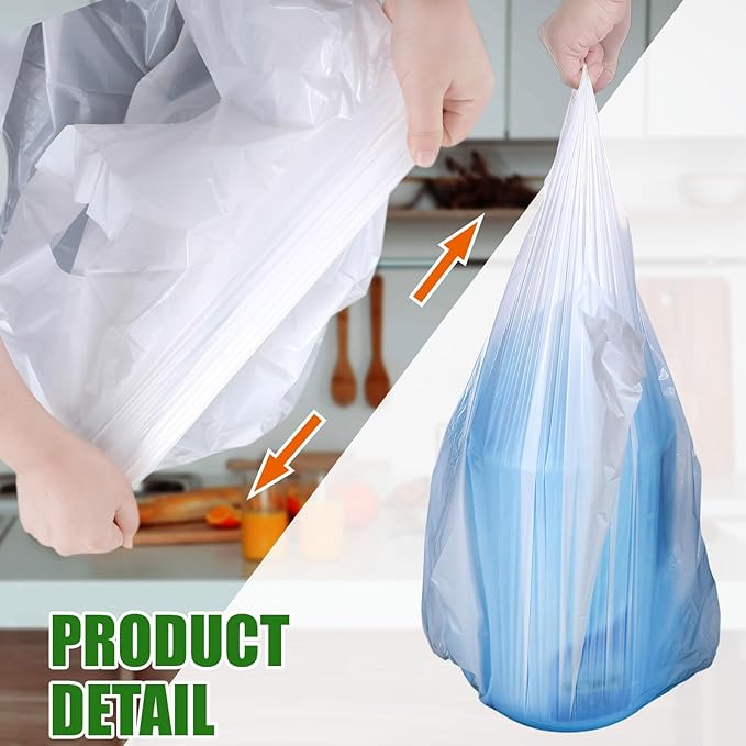 Kisston 400 Count Jumbo Size Plastic T Shirt Bags with Handles, 35 Mic, XX Large Plain Plastic T Shirt Grocery Bags, Thick and Heavy Duty (White,32" x 19")
