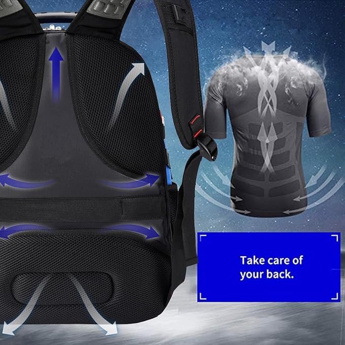 SHRRADOO Extra Large 50L Travel Laptop Backpack with USB Charging Port, College High School Backpack Airline Approved Business Work Bag Fits 17 Inch Computer for Men Women