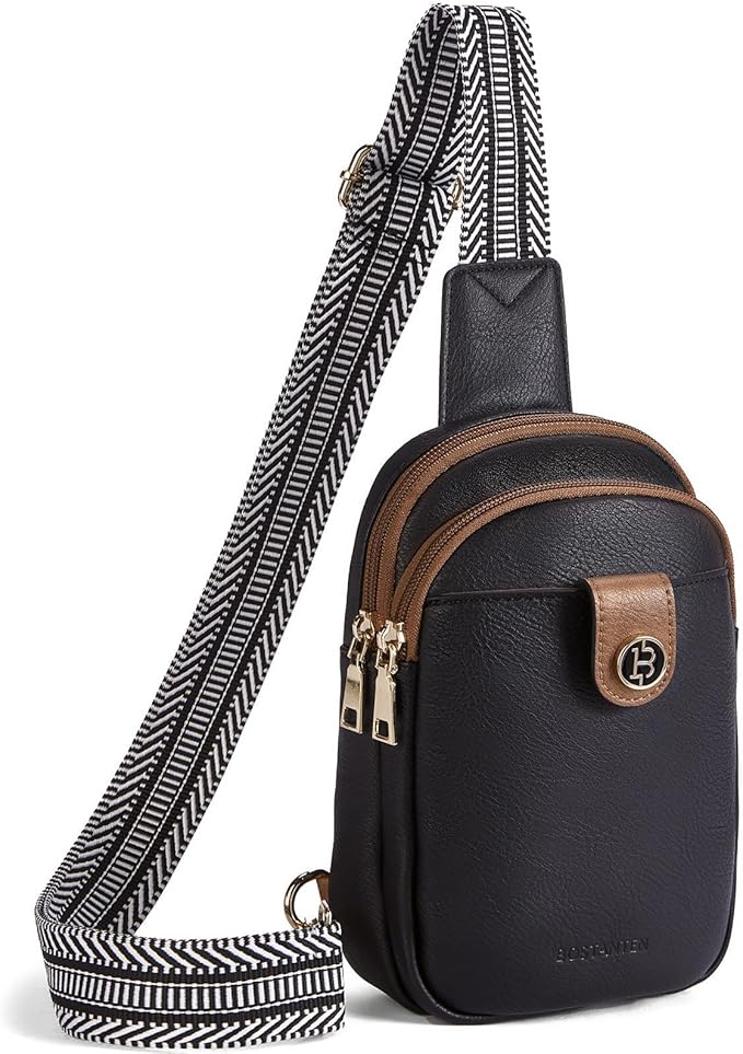 BOSTANTEN Small Sling Bag Crossbody Bags for Women Trendy Crossbody Purse Leather Chest Bag