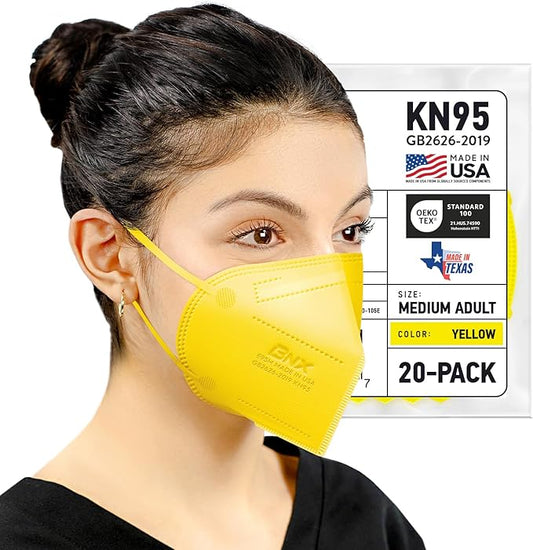BNX KN95 Face Masks Made in USA (Adult Large, Adult Medium, Kids Small) (Earloop) (Model: E95/E95M/E95S)