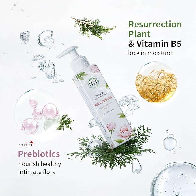 HH Herb&Health Prebiotics Feminine Wash and Deodorant Soothing Spray Set, Moisture Boost pH 3.6 Intimate Cleanser -Peony Rose and Odor Control Refreshing Mist -Cooling Citrus scent, for Sensitive Skin