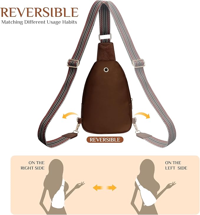 Small Leather Sling Bags for Women Fashion Crossbody Backpack Purse Sling Crossbody Bags