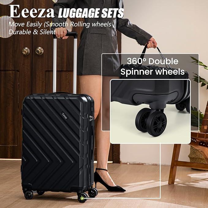 Luggage Sets 3 Piece,Suitcases with Wheels,Carry On Luggage Set 22x14x9 Airline Approved,Hardshell Luggage Sets With TSA Lock,20 Inch Carry On Suitcase