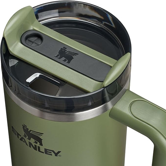 Stanley Quencher H2.0 Tumbler with Handle and Straw 30 oz | Flowstate 3-Position Lid | Cup Holder Compatible for Travel | Insulated Stainless Steel Cup | BPA-Free | Dried Pine