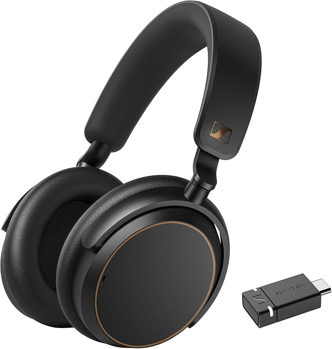 Sennheiser ACCENTUM Wireless Bluetooth Headphones - 50-Hour Battery Life, Audio, Hybrid Noise Cancelling (ANC), All-Day Comfort and Clear Voice Pick-up for Calls, Black/Copper