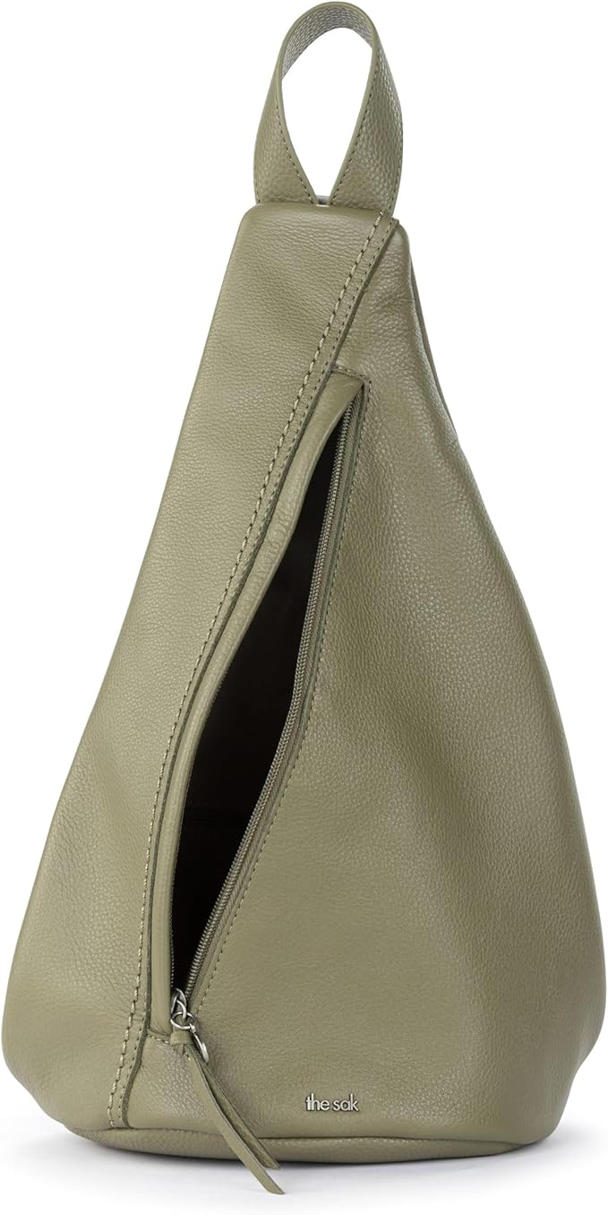 The Sak Geo Sling Backpack - Leather Women's Fashion Backpack for Everyday & Travel - Sling Crossbody With Zipper & Pockets