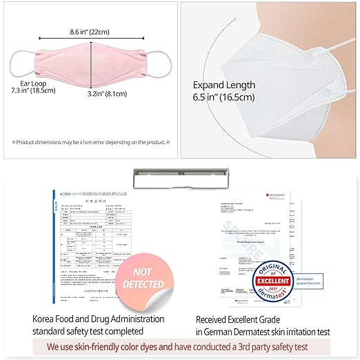 AIRAID-KF94 [Individually Wrapped] - Made in Korea, 3D Multicolor Packs, Face Protective Mask, Adult and Older Teens (Pink-20P)