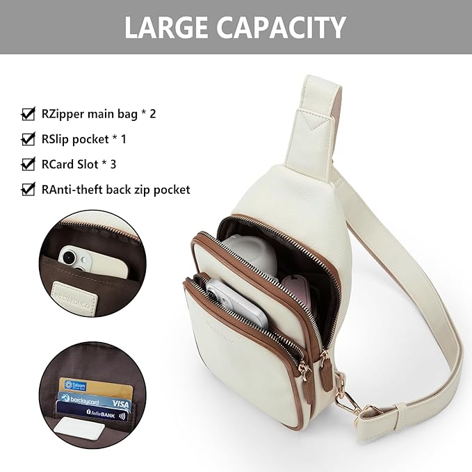 WESTBRONCO Small Sling Bag for Women Nylon Crossbody Sling Backpck Lightweight for Travel Casual Daily