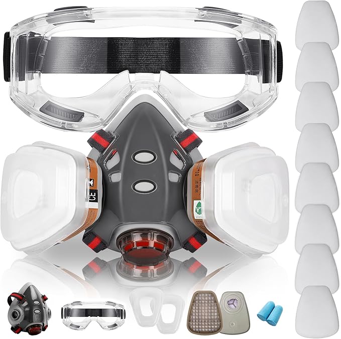 Gas Masks Survival Nuclear and Chemical, Full Face Gas Mask with Activated Carbon Filter