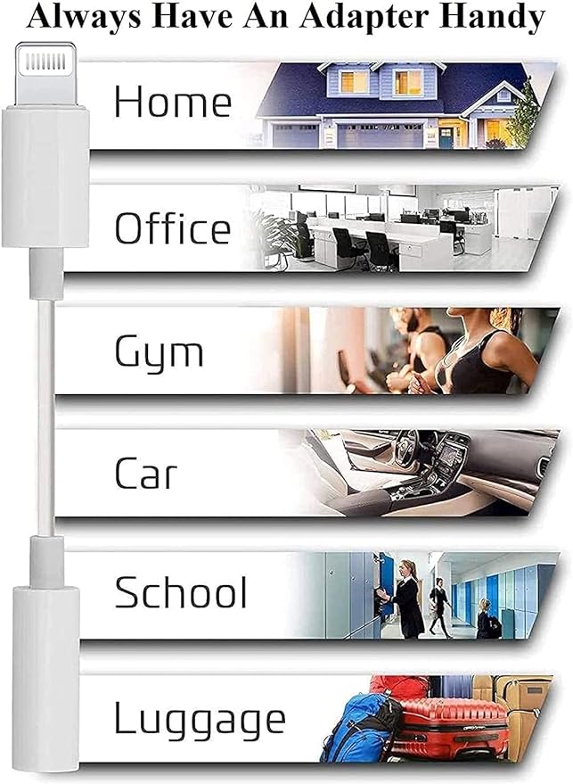 Apple MFi Certified 2 Pack Lightning to 3.5mm Headphone Aux Audio Jack Adapter, iPhone Dongle Cable Earphones Headphones Converter Compatible with iPhone 13 12 11 Pro X XR XS Max 8 7 (3)