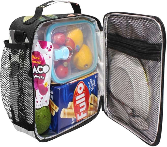 Lunch Box Bag Quote Animal Sloth Flower Tree Lunchbox Insulated Thermal Cooler Ice Adjustable Shoulder Strap for Women Men Boys Girls