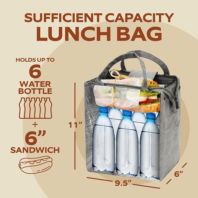 VonNova Women’s Insulated Lunch Bag with Premium 4mm Cooler Insulation, Cute Large 7L Lunch Tote for Office, Durable Small Lunch Box for Women, Stylish Lunchbox for Adults, Teens, Nurses, Teachers