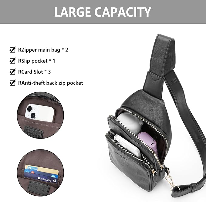 WESTBRONCO Small Sling Bag for Women Nylon Crossbody Sling Backpck Lightweight for Travel Casual Daily