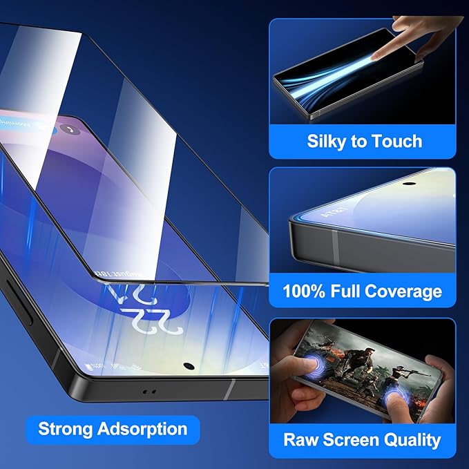 Compatible with Samsung Galaxy S25 Ultra Screen Protector Clear,[100% Fingerprint Unlock][Shatterproof][Anti-Fingerprint] 3D Full Coverage 9H Screen Protector,Easy Installation,2 Pack