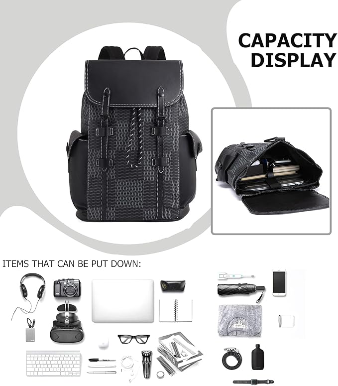 KingTo Laptop Backpack for Men Luxury Anti-Theft Travel Backpack Casual Business Waterproofing Computer Bag (A-Gray)