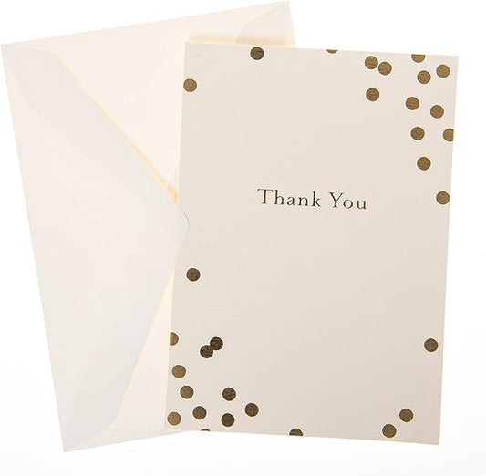 Graphique Box of Thank You Cards, Confetti - Includes 10 Cards with Matching Envelopes and Storage Box, Cute Stationery Made of Durable Heavy Cardstock, Cards Measure 3.25" x 4.75"