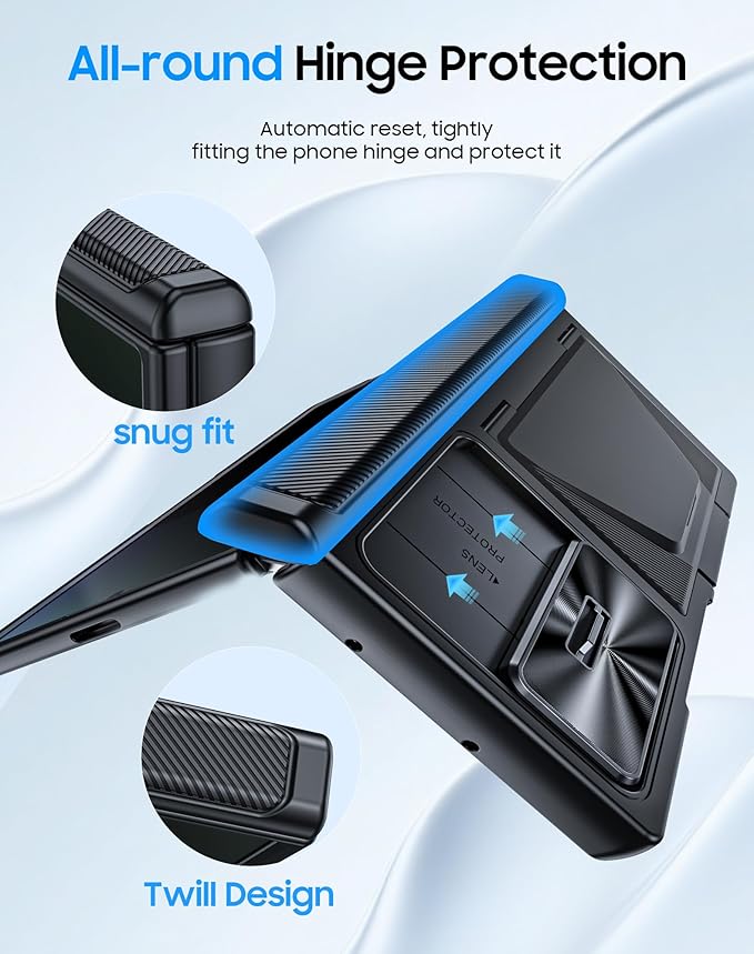 for Samsung Galaxy Z Fold 7 Case with Card Holder RFID Blocking [Privacy Screen Protector ] [Slide Lens Cover] [Hinge Protection] Shockproof Protective Phone Wallet Case for Z Fold 7 (Black)