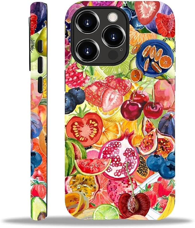 Case for iPhone 13 Pro,Summer Fruit Collage for Woman Men Full Body Protective Cover Shockproof 2 in 1 Silicone + Hard PC Case for iPhone 13 Pro