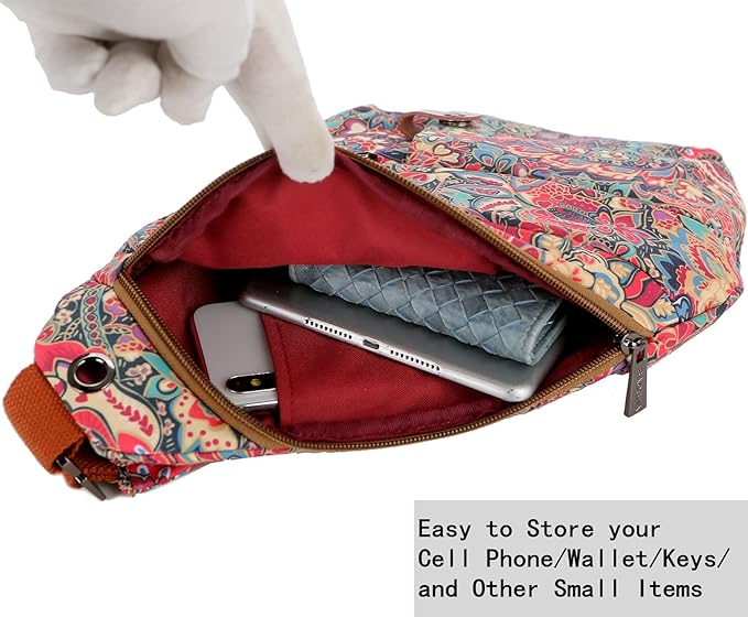 Women's Floral Small Sling Bag Anti Theft Travel purse Bag Crossbody Chest Shoulder Bag XB-16