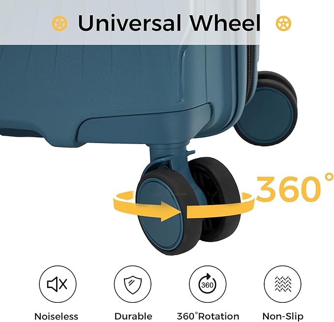 20 Inch Expandable Carry on Luggage, Hardside Lightweight Spinner Suitcase TSA Lock, 22x14x9 Airline Approved Hard Shell Expandable Travel Luggage with 20% More Capacity (Blue, 20 Inch)