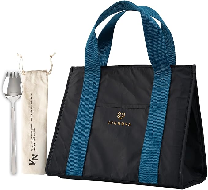 VonNova Women’s Insulated Lunch Bag – Cute Large 7L Lunch Tote for Office – Durable Small Lunch Box for Women with Premium Cooler Insulation – Stylish Lunchbox for Adults, Nurses & Teachers