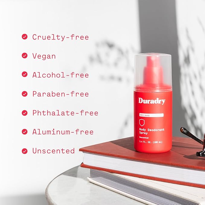 Aluminum-Free Whole Body Deodorant Spray for Men and Women - Unscented Deodorant for Whole Body, Natural Odor Neutralizer, Clear and Residue Free, Non-Staining - 3.4 Fl Oz each - Pack of 2