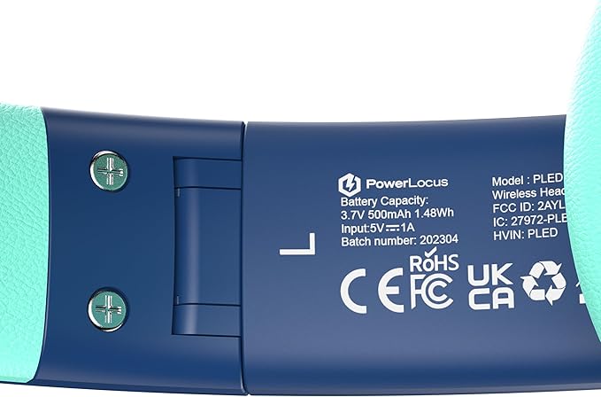 PowerLocus The Smurfs Kids Headphones, Bluetooth Headphones Over Ear for Kids with LED Lights, 74/85/94dB Volume Limited, Micro SD/TF, Foldable with Hi-Fi Stereo, Built-in Mic for School/Tablet/Travel